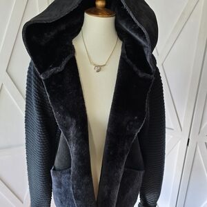 Elegant "Cliche" Black Jacket with Hood